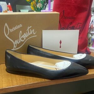 Christian Louboutin Eloise Black Leather Flats